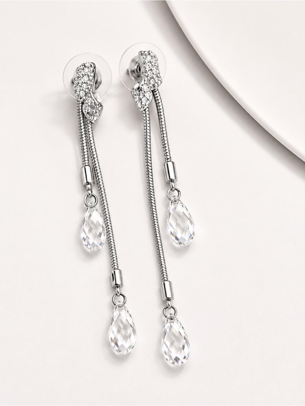 Swarovski Crystal Teardrop Dangle Earrings